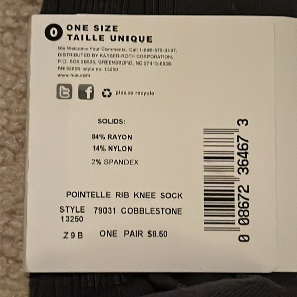 NWT Knee high ribbed socks gray - Picture 4 of 4